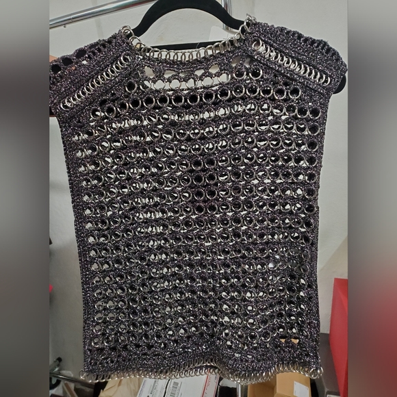 NWT sz 40 (4) Alberta Feretti metallic ring top - Picture 5 of 7